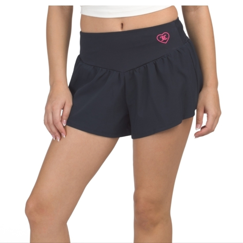 💙🔹️Juicy Couture 🔹️blue Women's Athletic Sttetch Flutter Shorts With Logo - Picture 1 of 2